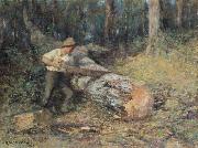 Frederick Mccubbin Sawing Timber USA oil painting artist